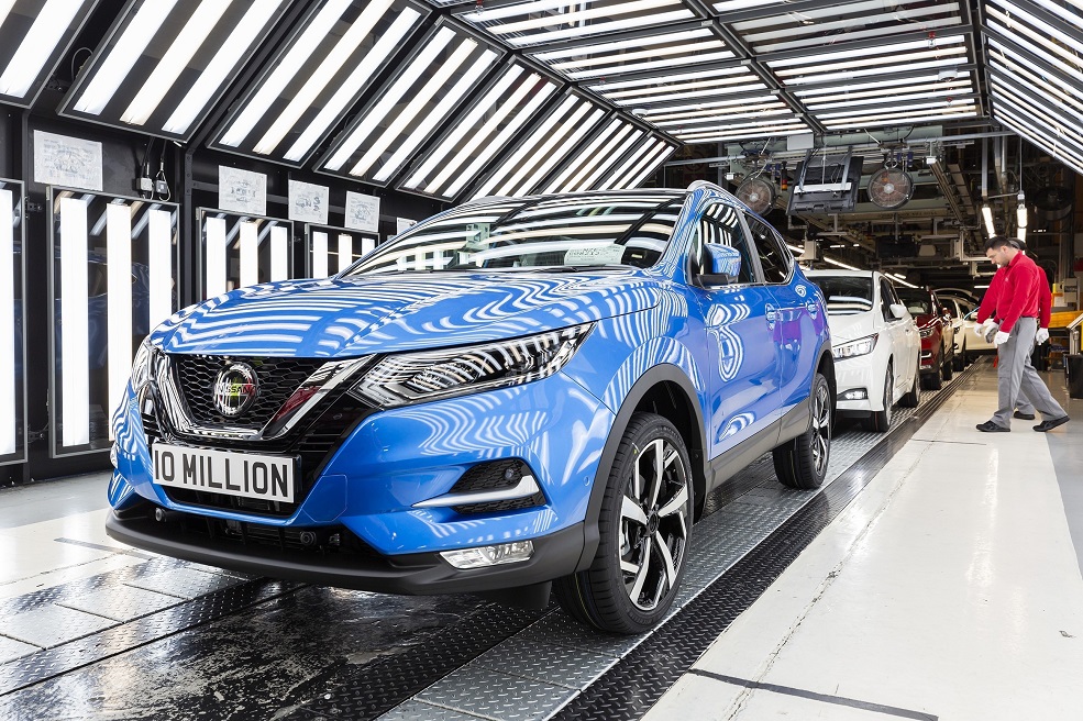 The 10 millionth car to be built at the Sunderland plant is a Qashqai - the factory's most successful model. 