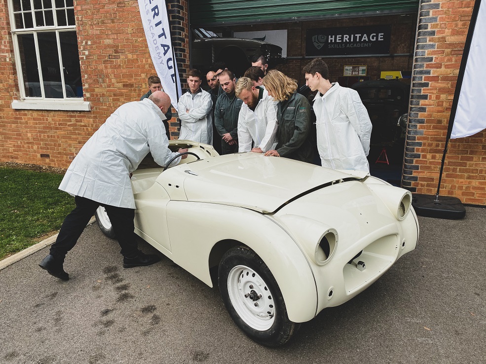 The car's handover provided a perfect opportunity for the students to recreates the scenes of 1955, some 65 years later. 