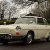 Another rarity in the sale is this distinctive 1966 Renault Caravelle, which has been with the vendor for seven years and comes with a large history file that includes details of its restoration. It’s expected to change hands for £9500-£11,500.