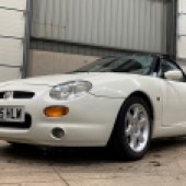 Wearing an early N-registration, this smart white 1996 MGF was among the first 8000 cars built and now shows 67,445 miles. It looks to be in fine condition, with later black leather seats fitted, and is predicted to sell for £2500-£3000.