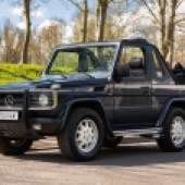 Among the wide selection of Mercedes-Benz entries is this 1998 G320 in rare and desirable two-door Cabriolet guise. Well-maintained and featuring Brabus upgrades, the left-hand drive example is expected to command £80,000-£95,000.