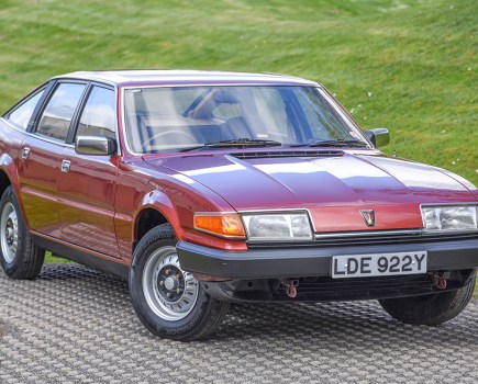 A rare surviving example of the lesser-preserved 2000 model, this 1982 Rover SD1 has covered only 19,000 miles and has been in the same family since new. Offered in original specification with automatic transmission, it’s expected to change hands for an alluring £3500-£4500.