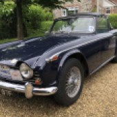 This stunning 1968 Triumph TR5 PI comes to auction from its second owner, who bought it in 1971. It’s covered just over 56,000 miles from new and is estimated at £36,000-38,000.
