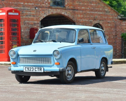 Joining a whole host of no-reserve entries was this 1986 Trabant P601 Kombi. In very straight and original condition, it had covered only 55,598km and sold for £3920.