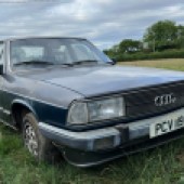 One of two Audi 100 projects offered, this five-cylinder CS Automatic model is one of only 100 made in right-hand drive. It’s been barn stored for more than 15 years and is offered without reserve.
