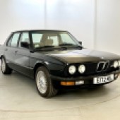 Just 2241 ‘E28’ BMW M5s were produced, with this one supplied new to the USA. All US-spec cars were black with tan leather, and though this example now has European-spec bumpers, the equal-sized headlights fitted for the American market remain. A cherished example, it’s guided at £50,000-£60,000.
