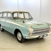 A late Mk1 in rare estate guise, this 1967 Ford Cortina 1500 Super looks great in Lagoon Blue with a contrasting white roof and body stripes. It comes complete with a chunky history folder and is guided at £7000-£9000.