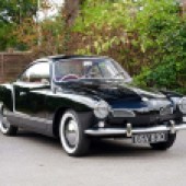 An early production right-hand drive example, this 1959 Karmann Ghia is described as the best that Historics has ever seen. At an estimated £43,000-£53,000, the fully restored example won’t be cheap but it looks superb in black with a red interior.