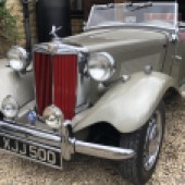 This well-presented MG TD 1250 looks the part in Silver Streak Grey with a red interior. Recently serviced in the workshops at the Haynes Museum, it’s estimated at £15,000-£17,000.