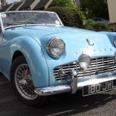Looking the part in Powder Blue, this 1963 Triumph TR3A benefits from a recent engine rebuild and many new parts. It’s expected to sell for £22,000-£24,000.