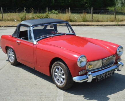 Very pretty in red and sat on Minilite-style wheels, this 1967 MG Midget 1275 has been with its current keeper since 1997. It’s expected to change hands for £6000-£7000.