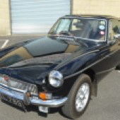 One of three in the sale, this no-reserve MGB GT is a 1976 car that has been with the same owner since 1990. It’s been converted to automatic transmission and has been given the retro chrome bumper treatment.