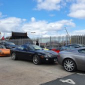 An eclectic lineup at the Heysham port, the XKR blending in nicely.