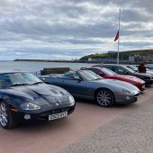 A car show on the promenade was quite a sight, the XKR still drew attention despite the design being 26 years old.