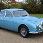 The sale offered a choice of three Daimler 250 V8s, including this 1969 automatic example repainted in Opalescent Silver Blue with grey hide. Fitted with numerous upgrades and supplied with lots of history, it sold mid-estimate for £19,170.