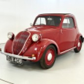 A rare pre-war example in right-hand drive, this 1937 Fiat 500 ‘Topolino’ was sold new to a buyer in Dundee. It was in very good condition with plenty of history, and sold right at the top of its £8000-£12,000 guide for £11,990.
