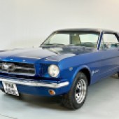 One of at least two American Fords in the sale, this 1965 Mustang hardtop features the 289cu.in. V8 engine in powerful ‘A-code’ specification. It looks very smart in blue with a neat blue and cream interior, and is expected to find a new home for £22,000-£26,000.