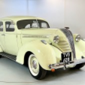 A right-hand drive example, this 1937 Hudson Terraplane is one of the auction’s more unusual entries. Looking superb in cream with a red leather interior, it spent its early years as a taxi in Portsmouth and is thought to have been used a few times by Winston Churchill. It’s estimated at £18,000-£22,000.