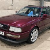 Presented in striking Ruby Red, this 1995 Audi 80 S2 estate has received several choice upgrades, its turbocharged 2226cc engine now producing 270bhp. Believed to be one of the last examples registered in UK, it’s expected to change hands for £9000-£11,000.