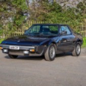 A last-of-the-line Gran Finale model registered in 1990, this Fiat X1/9 has covered just 16,800 miles, but the engine has been rebuilt and rebored to 1518cc following a head gasket blow. The car remains in very good condition with its original Mica Blue paintwork, and is offered with no reserve.