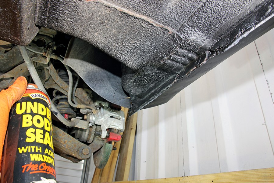 For areas underneath the vehicle, the treated and painted rust can be further protected with underseal to ensure road dirt doesn’t chip it back to bare metal and start the corrosion process all over again.