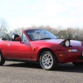 A late Mk1 variant, this 1997 Mazda MX-5 is a very clean example and shows a genuine 43,670 miles. It comes with a comprehensive history file and was subject to a recent cambelt change, justifying the £4950-£5950 estimate.