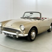 A Series 3 model with the 1592cc engine, this 1964 Sunbeam Alpine looks very smart in a gold shade taken from the Daimler palette, which is complemented with a red interior. It’s a very tidy example and is expected to sell for £10,000-£15,000.