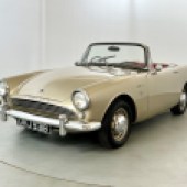A Series 3 model with the 1592cc engine, this 1964 Sunbeam Alpine looks very smart in a gold shade taken from the Daimler palette, which is complemented with a red interior. It’s a very tidy example and is expected to sell for £10,000-£15,000.