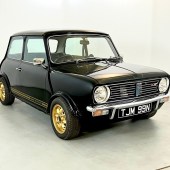 Recently restored as a 1275GT tribute, this 1974 Mini was originally as a 998cc Clubman in gold. It’s now resplendent in black with gold detailing, and is guided at £5000-£7000.