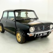 Recently restored as a 1275GT tribute, this 1974 Mini was originally as a 998cc Clubman in gold. It’s now resplendent in black with gold detailing, and is guided at £5000-£7000.