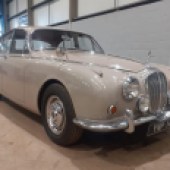 Registered in 1969, this restored Daimler 250 V8 is one of the final cars produced and benefits from power steering. It looks great in its original Ascot Fawn hue with a red leather interior and is set to command £14,000-£16,000.