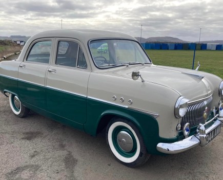 A post-facelift example dating from 1954, this Mk1 Ford Consul was restored in the mid-2000s, when its colour was changed from grey to beige over green. It comes with plenty of paperwork and is estimated at a tantalising £6000-£7000.