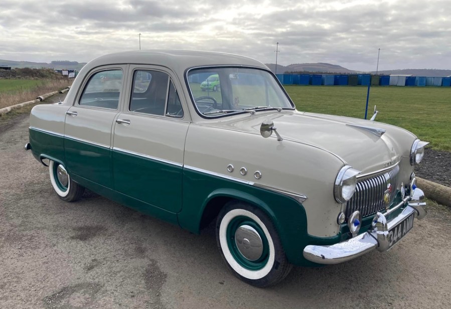 A post-facelift example dating from 1954, this Mk1 Ford Consul was restored in the mid-2000s, when its colour was changed from grey to beige over green. It comes with plenty of paperwork and is estimated at a tantalising £6000-£7000.