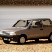 Another Italian, but somewhat in contrast to the Ferrari Dino, is this 1989 Innocenti 990 SE. Earlier examples of Innocenti’s ‘Nuova Mini’ had A-Series engines, but this later model has a 993cc Daihatsu three pot and five gears. It shows a mere 27,000kms and is offered with no reserve.
