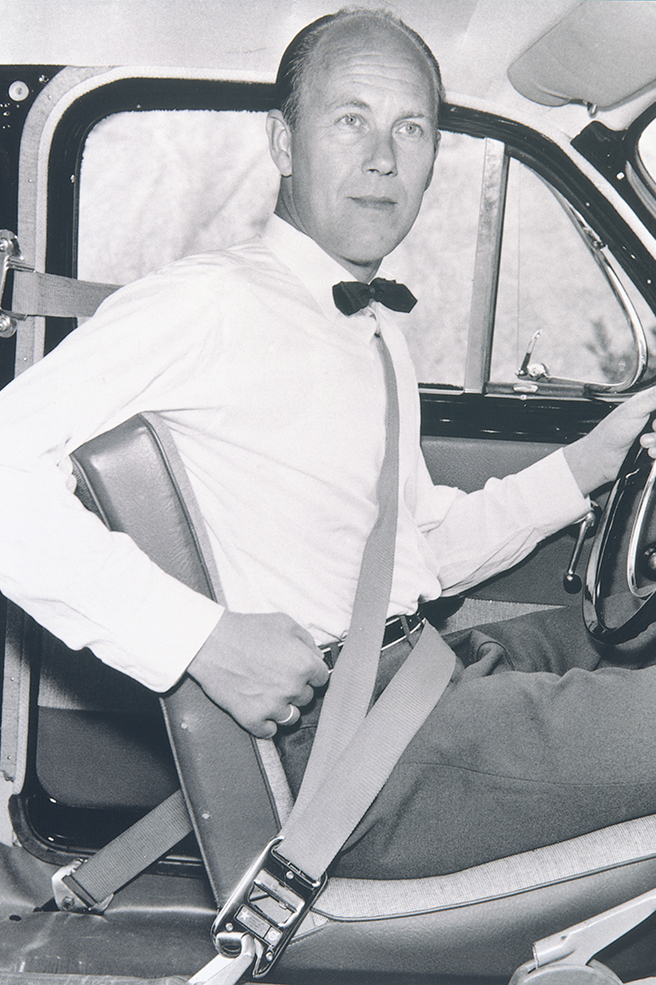 Volvo engineer, Nils Bohlin, invented the three-point safety belt in 1959, it would go on to save an estimated one million lives all over the world
