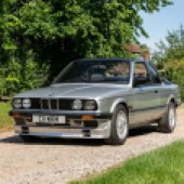 A lesser spotted Baur conversion, this 1985 BMW 318i Convertible has covered a relatively low 70,075 miles from new and comes with lots of paperwork, plus its current cherished numberplate. It presents very well in Polaris Silver with a dark blue roof and is guided at £13,000-£17,000.