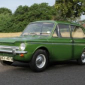 This 1974 Hillman Imp Super has recently been subject to a complete engine rebuild and recommissioning. It looks superb and in metallic green with a complementary tan/biscuit interior, and is guided at a very tempting £4000-£5000.
