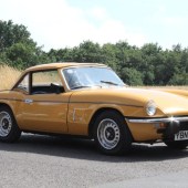 One of the two Triumph Spitfires in the sale, this 1972 Mk4 example is said to be in excellent condition and comes with stacks of paperwork. The mileage of 26,910 is believable, thanks to MoTs in the file that date back to 1979. It’s estimated at £5000-£6000.
