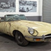 Another David Brown Collection car, this 1969 Jaguar E-Type 4.2 Series 2 Roadster has remained unused for many years and requires a full restoration. A DVLA history check shows it was last taxed in 1984.