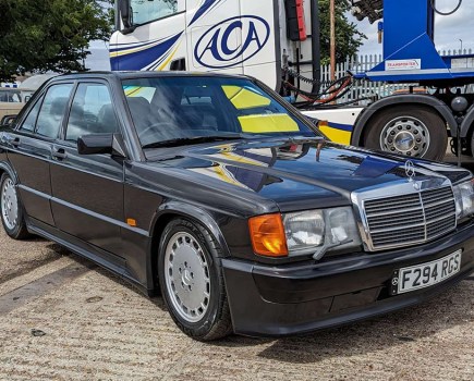 One of a few 190E models in this sale, this 1989 2.5-16 ‘Cosworth’ stood out having undergone notable restoration work. Perhaps its 159,361 miles influenced a sale price of a mere £7776 – just under the lower estimate.