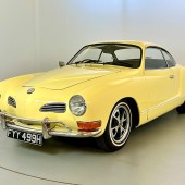 Built in 1970 and sold new to South Africa before being imported to the UK in 2006, this rare right-hand drive Karmann Ghia looked great subtly lowered on Fuchs wheels and presented very well indeed. It changed hands for £16,895.