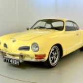 Built in 1970 and sold new to South Africa before being imported to the UK in 2006, this rare right-hand drive Karmann Ghia looked great subtly lowered on Fuchs wheels and presented very well indeed. It changed hands for £16,895.