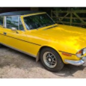 Described as being in time-warp condition, this Stag Mk2 emerges from long-term ownership having been in the care of its current keeper since 1999. Finished in striking Mimosa Yellow with a black factory hardtop, the V8 has covered 78,000 miles and is estimated at £10,000-£12,000.