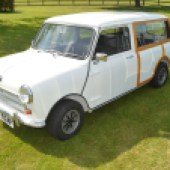 One of several Minis in the sale, this rare Mk2 Austin ‘woody’ Countryman has been comprehensively restored over the last three years, including a complete new floor, interior and fresh wood. The 1968 example also sports period Cosmic alloys, and is estimated at £13,000-£14,000.