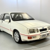 A very clean example in excellent condition, this 1983 Ford Sierra XR4i looks the part in white and comes with its original pepperpot wheels in the boot. It’s guided at £14,000-£16,000.