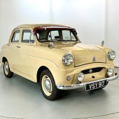 This 1957 Standard 8 looks a charming and inexpensive way into classic motoring with its £3000-£4000 guide price. A four-speed synchromesh gearbox makes it useable,and the spotless bodywork makes it show-ready come spring.