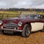 Fully restored and resplendent in BMW Calypso Red, this 1967 Austin Healey 3000 BJ8 was originally an Ohio car before being converted to right-hand drive. It boasted numerous tasteful upgrades and sold for £43,875.