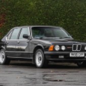 An original, UK-supplied, right-hand drive 735i SE B10 3.5, this special E23 was created by Alpina's authorised UK dealer, Frank Sytner, in conjunction with the factory. One of the original 37 cars, it has been extensively featured in magazines and wears a top estimate of £25,000.