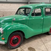 A real auction rarity, this 1953 Austin A40 Devon had a full restoration some years ago and still presents extremely well. Complete with fold-up rear jump seats and retimbered load bay, it’s guided at £4250-£5000.
