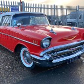 Arguably the star of the auction is this stunning 1957 Chevrolet Bel Air. In the period-correct colour combination of red-over-white, it sports an immaculate soft-top roof and has been owned by the vendor for 18 years. This icon of ‘50s Americana carries a £50,000-£60,000 estimate.